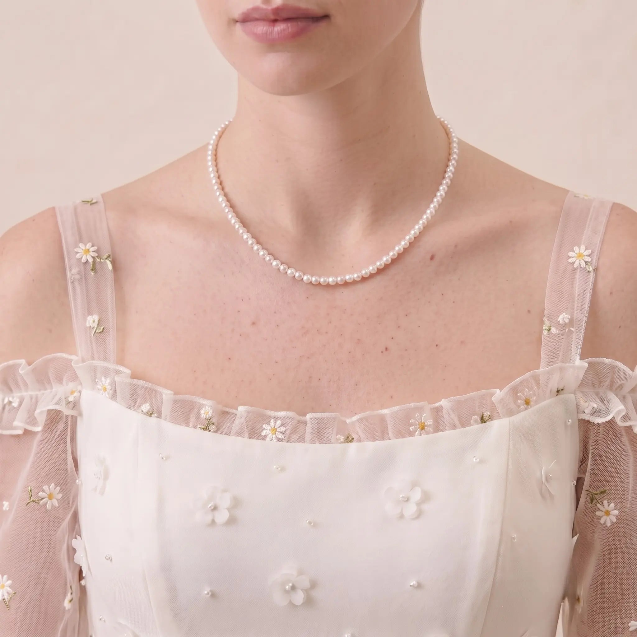 18K Gold Pearl Necklace 5-5.5mm Freshwater Cultured Pearl Strand