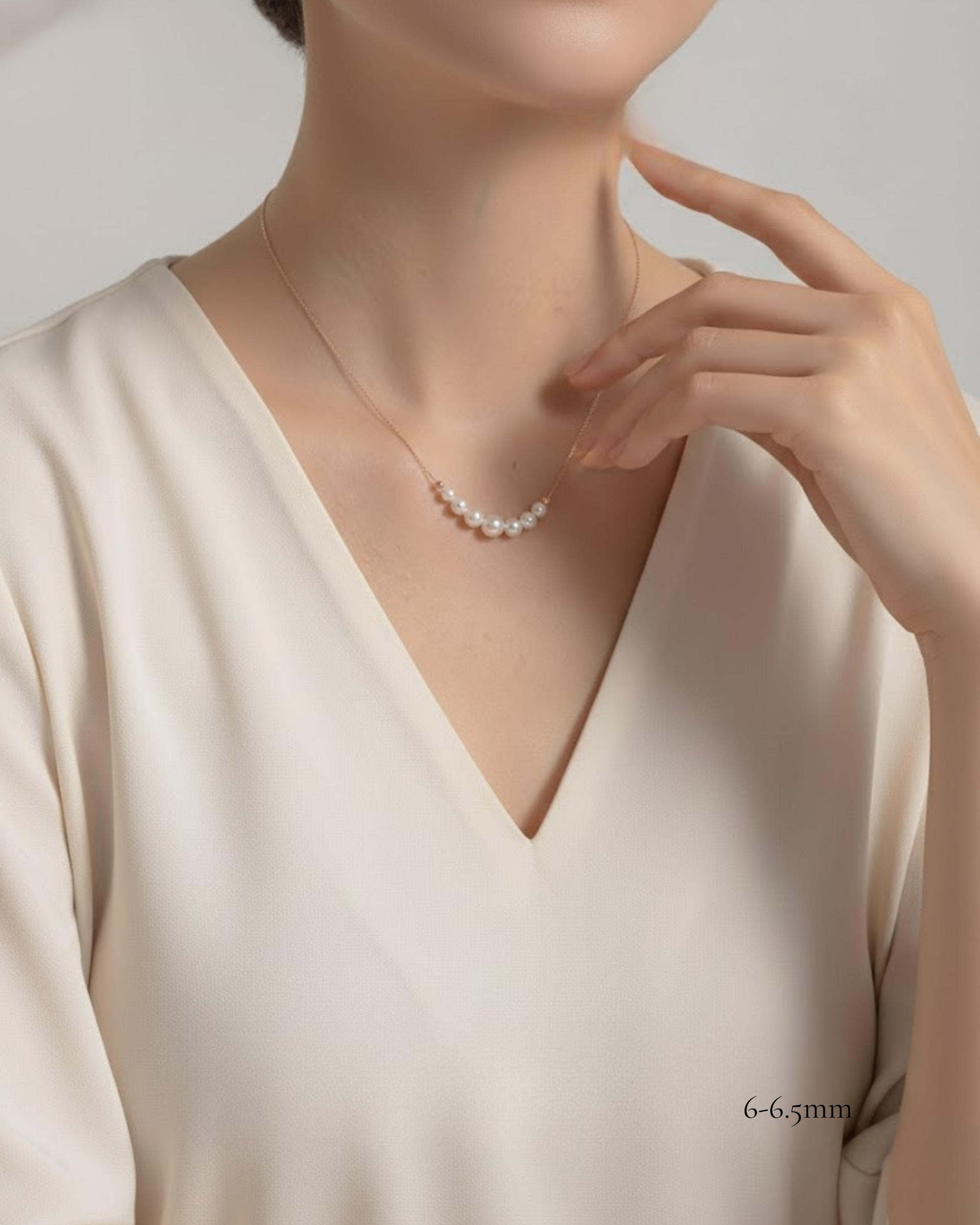 MermaidTear – AAA+ Quality Japanese Akoya Pearl Y-Shaped Necklace | 8–8.5mm | 18K Solid Gold Onepearlife