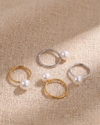 Adjustable 10-10.5mm White Pearl Ring, Genuine Large Freshwater Pearl Jewelry