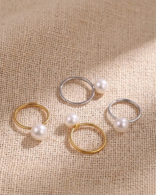 10-10.5mm White Freshwater Adjustable Pearl Ring