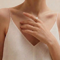 Adjustable 10-10.5mm White Pearl Ring, Genuine Large Freshwater Pearl Jewelry