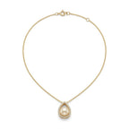 9-9.5mm Minimalist South Sea Pearl Pendant in Champagne Gold