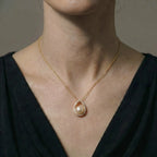 9-9.5mm Minimalist South Sea Pearl Pendant in Champagne Gold
