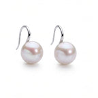 925 Sterling Silver Open Gallery 9-9.5mm White Cultured Edison Pearl Stud Earrings