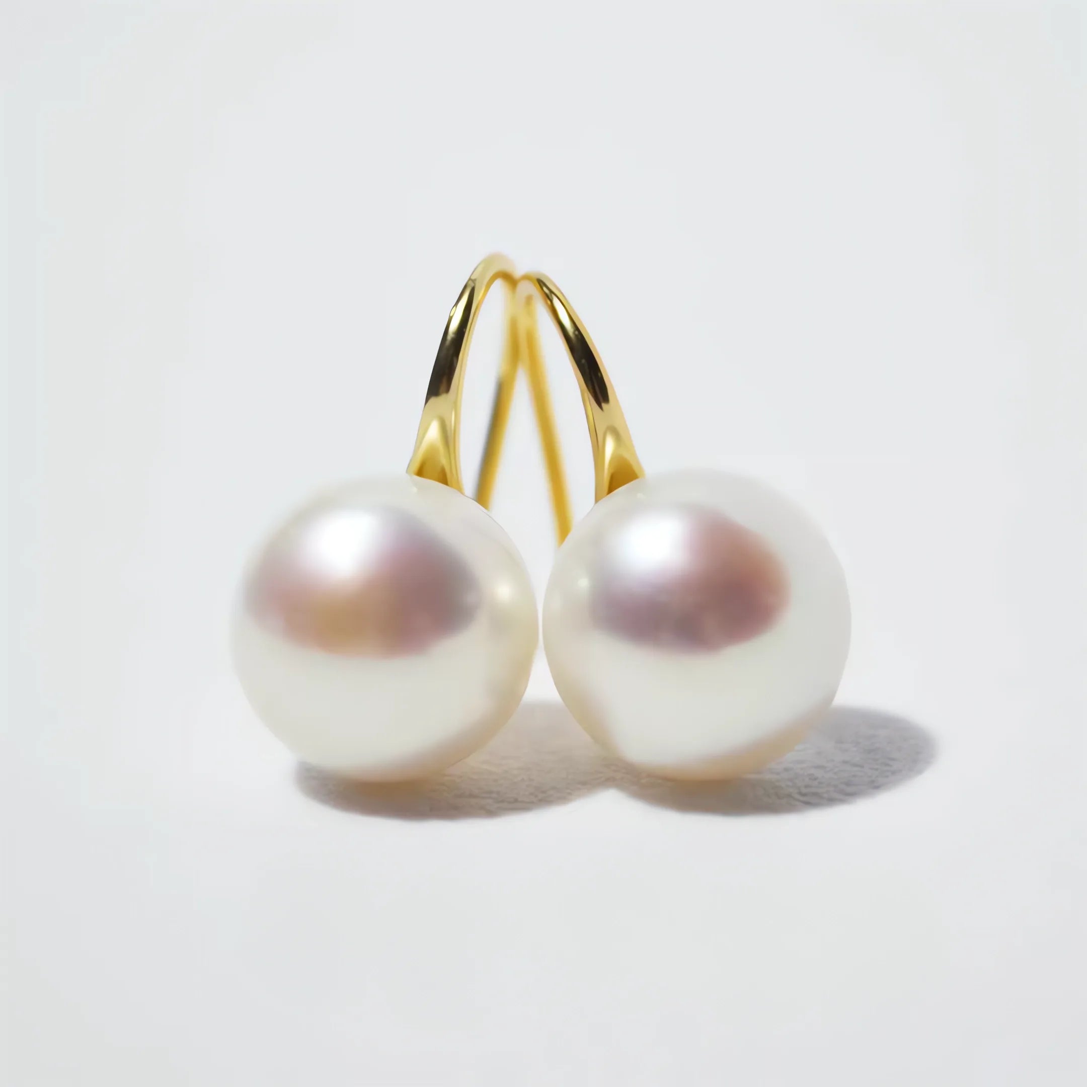10-10.5mm Large Edison Pearl Studs, Genuine White Nucleated Pearl Earrings