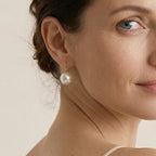 10-10.5mm Large Edison Pearl Studs, Genuine White Nucleated Pearl Earrings