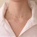 18K Gold 3-3.5mm AAA Freshwater Tiny Pearl Gold Beaded Choker
