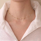18K Gold 3-3.5mm AAA Freshwater Tiny Pearl Gold Beaded Choker