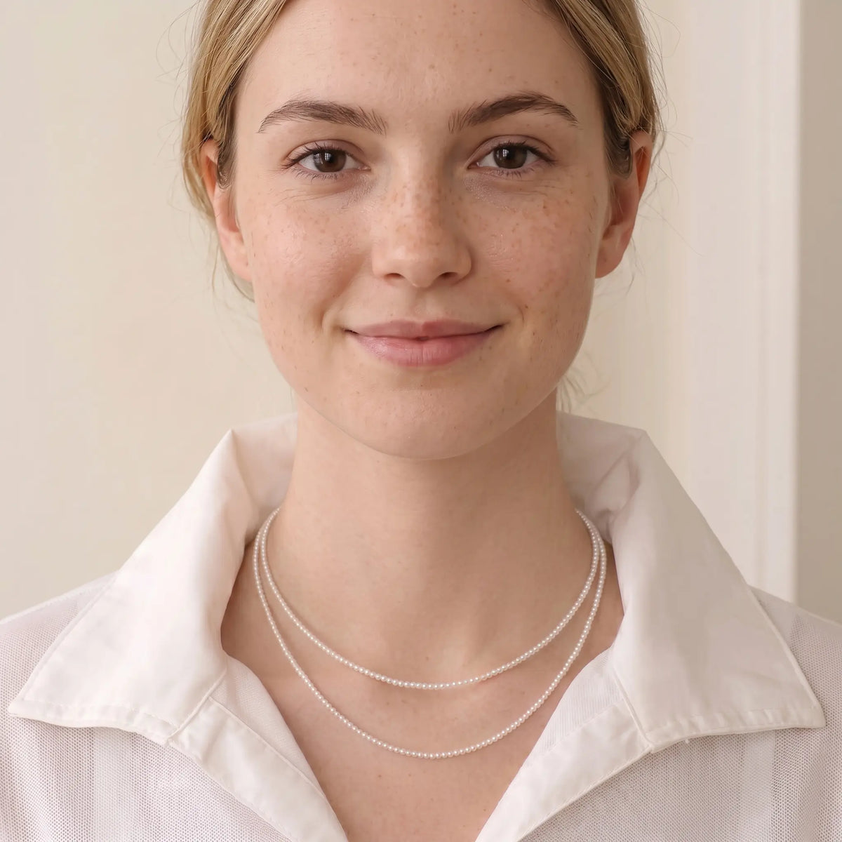 18K Gold Plated 925 Silver Freshwater Pearl Layering Necklace Set (2–2.5mm & 3–3.5mm Detachable Strands)