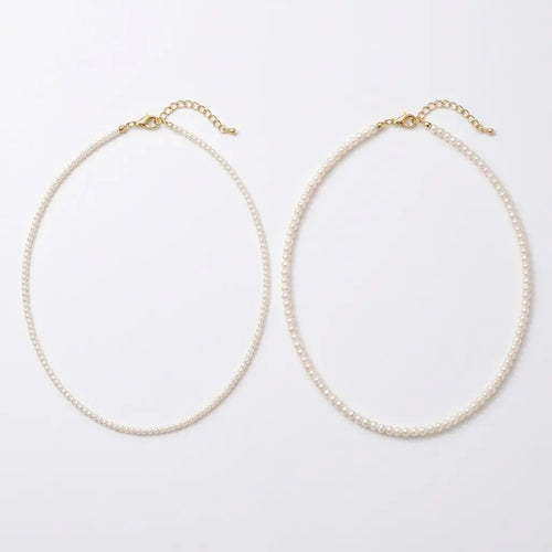 18K Gold Plated 925 Silver Freshwater Pearl Layering Necklace Set (2–2.5mm & 3–3.5mm Detachable Strands)