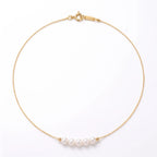 18K Solid Gold 4–4.5mm Japanese Akoya Pearl Smile Choker