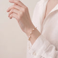 18K Solid Gold 5-5.5mm Japanese Akoya Pearl Station Bracelet for Women