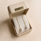 18K Solid Gold 6–7.5mm Japanese Akoya Pearl Threader Earrings