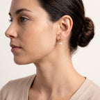 18K Solid Gold 6-7.5mm White Japanese Akoya Cultured Pearl Dangle Earrings for Women
