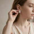 18K Solid Gold Baroque Pearl Stud Earrings Natural Freshwater Irregular Drop Pearl Jewelry for Women