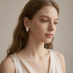 18K Solid Gold Baroque Pearl Stud Earrings Natural Freshwater Irregular Drop Pearl Jewelry for Women