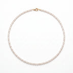 18K Gold Pearl Necklace 5-5.5mm Freshwater Cultured Pearl Strand Choker for Bride Wedding Bridal Jewelry Gift