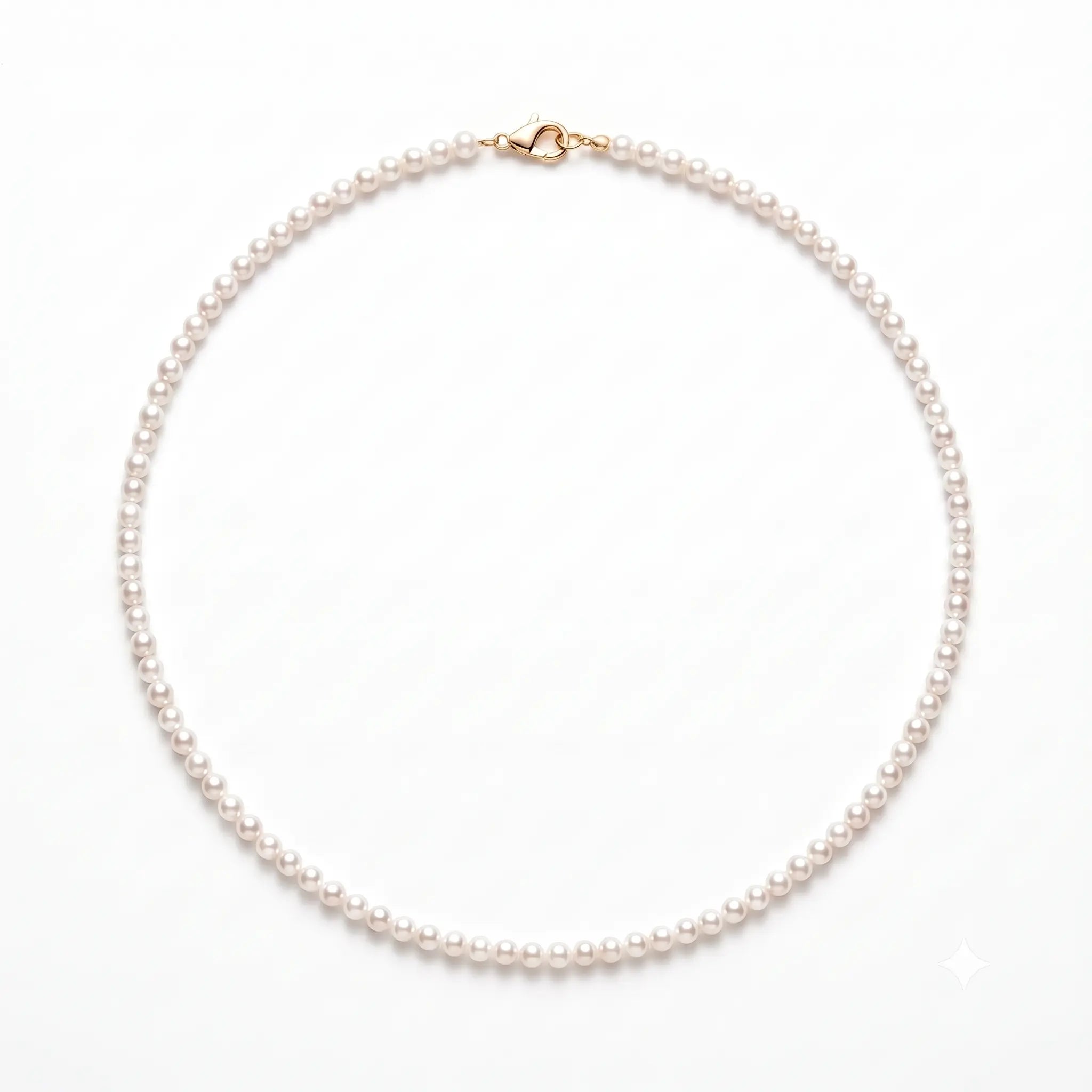 18K Gold Pearl Necklace 5-5.5mm Freshwater Cultured Pearl Strand Choker for Bride Wedding Bridal Jewelry Gift