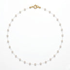 18K Gold Floating Mini Pearl Bridal Choker - Minimalist Invisible Chain Illusion Wedding Necklace for Brides