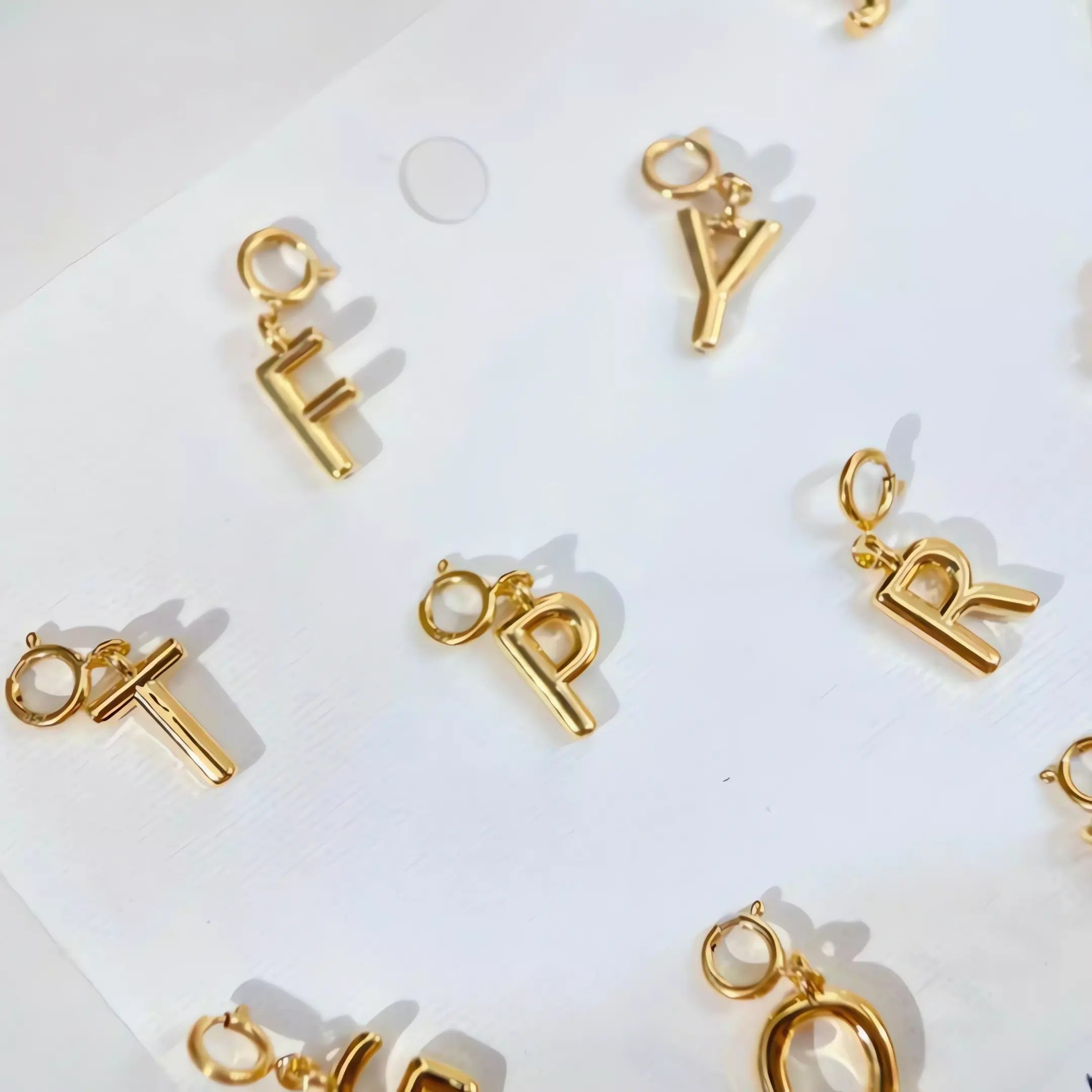 18K Solid Gold Letter  Initial Letter Enhancer Pendant