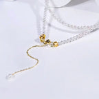 18K Solid Gold Baby Akoya Pearl Necklace, 3-3.5mm Dainty Japanese Pearl Choker