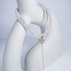 18K Solid Gold Baby Akoya Pearl Necklace, 3-3.5mm Dainty Japanese Pearl Choker