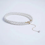 18K Solid Gold Baby Akoya Pearl Necklace, 3-3.5mm Dainty Japanese Pearl Choker