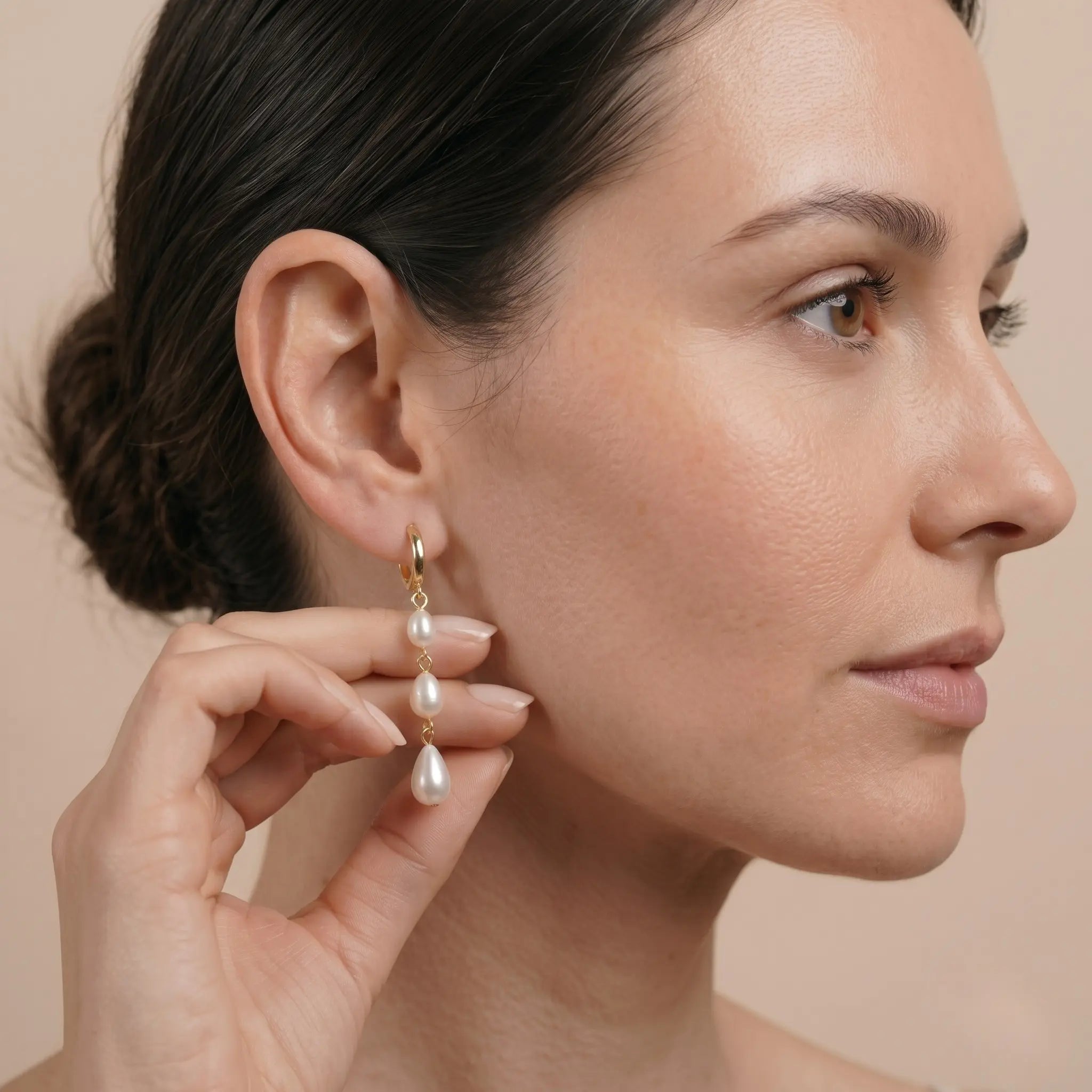 Modern Baroque Pearl Drop Earrings 18K Gold Plated