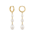 Modern Baroque Pearl Drop Earrings 18K Gold Plated