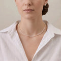 18K Solid Gold Dainty Choker, Mini 2-2.5mm Seed Pearl Necklace, Magnetic Clasp for Easy Wear