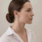 18K Solid Gold Dainty Choker, Mini 2-2.5mm Seed Pearl Necklace, Magnetic Clasp for Easy Wear