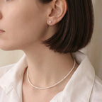 18K Solid Gold 2-2.5mm Ultra-Tiny Freshwater Pearl Choker Necklace
