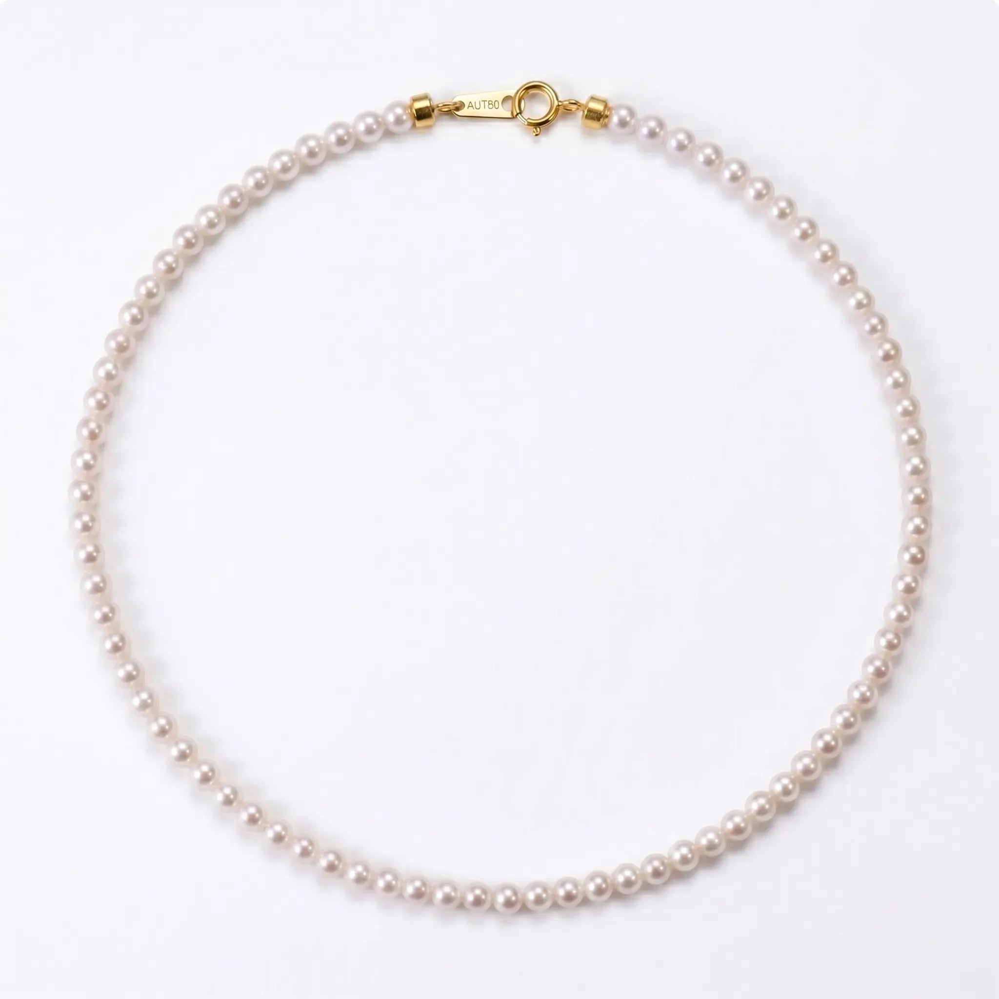 18K Solid Gold 2-2.5mm Ultra-Tiny Freshwater Pearl Choker Necklace