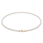 18K Solid Gold Dainty 3-3.5mm Genuine Freshwater Pearl Necklace