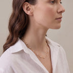 18K Solid Gold (Au750) 3-3.5mm Genuine Akoya Pearl Station Necklace