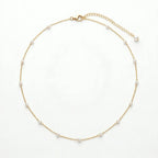Genuine 3-3.5mm FreshwaterPearl Choker in 18K Solid Gold