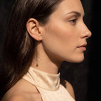 18K Solid Gold Tiny Rice Pearl Threader Earrings