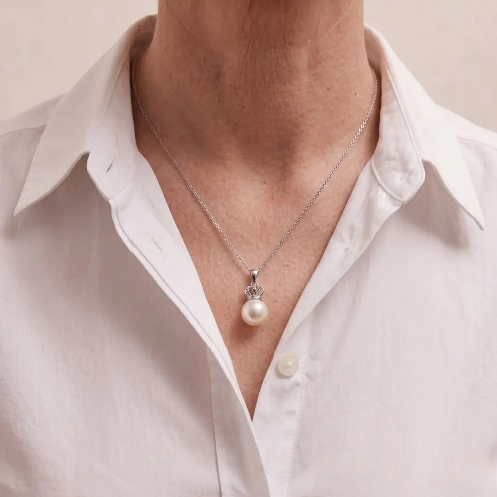 Edison Freshwater Pearl Crown Necklace, 10-10.5mm Large AAA Pearl Jewelry
