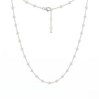 3-3.5mm Freshwater Pearl Close-Set Station Choker, 925 Sterling Silver Dainty Necklace