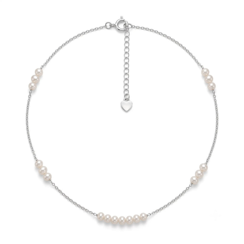 3-3.5mm Tiny Baby Pearl Station Choker Necklace