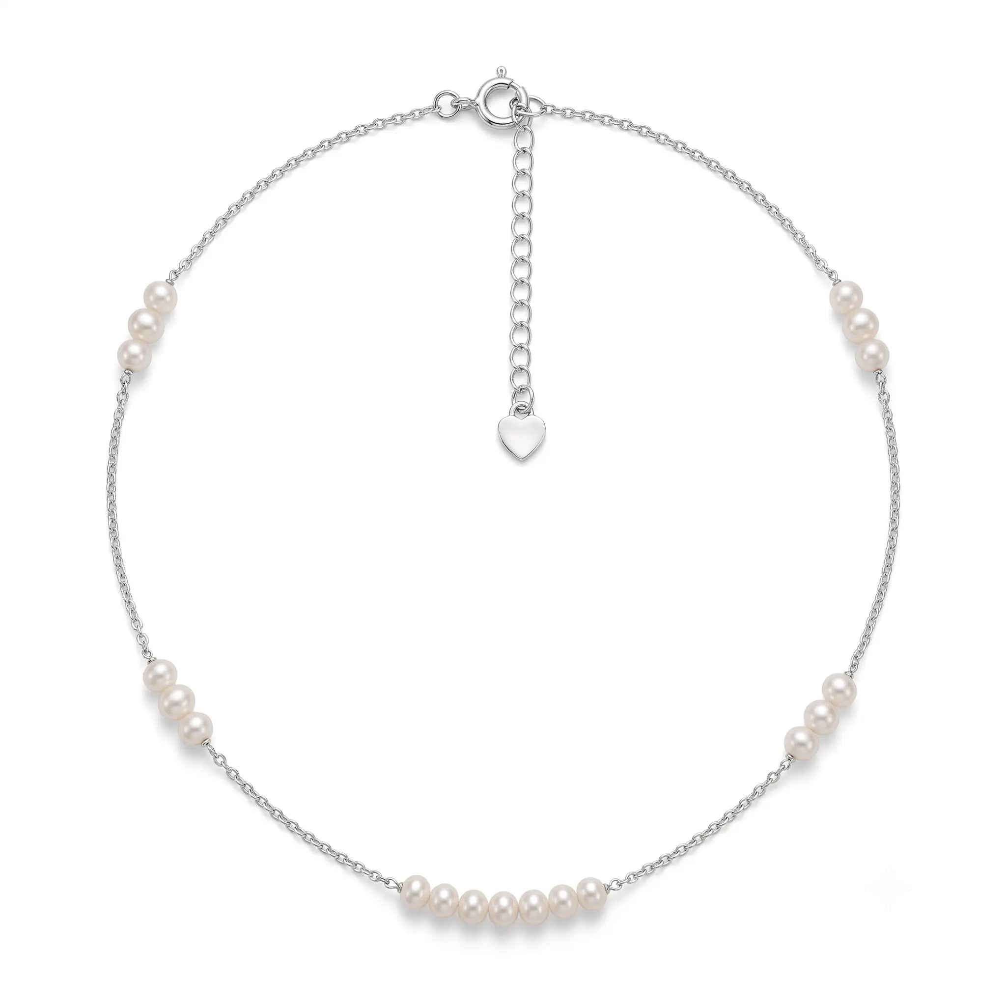 3-3.5mm Tiny Baby Pearl Station Choker Necklace