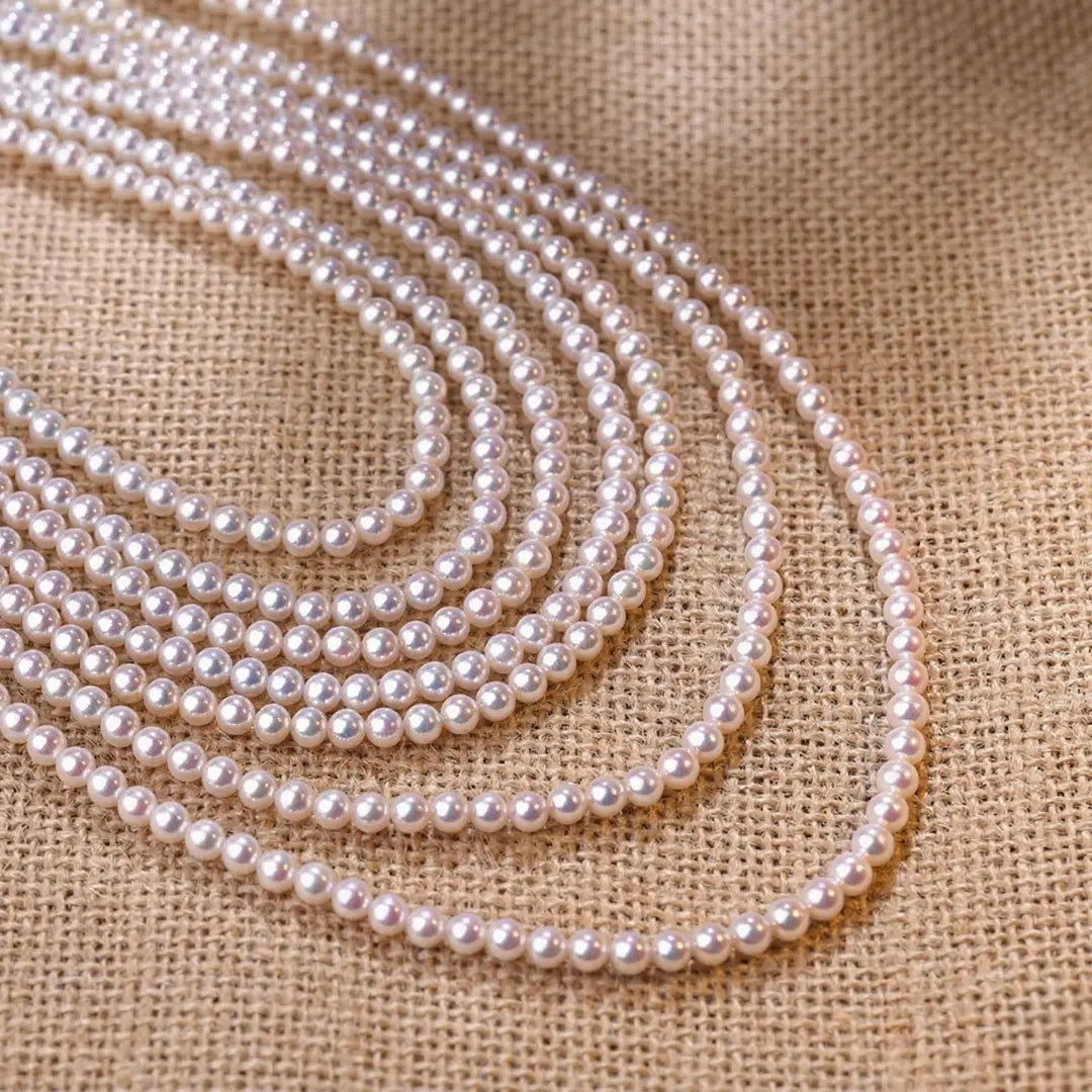 3.5-4.0mm 18K Gold Japanese Baby Akoya Pearl Necklace - Layerable