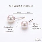 3-7.5mm 18K White Gold Japanese Akoya Pearl Stud Earrings