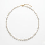 4-5mm Oval Freshwater Pearl Choker Necklace - Minimalist White Pearl Bead Chain for Women