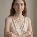 5-5.5mm Natural Freshwater Pearl Long Necklace with 925 Sterling Silver Clasp