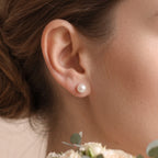 7-7.5mm Pearl Necklace and Stud Earrings Set Wedding Earrings for Bride