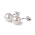 7-7.5mm Pearl Necklace and Stud Earrings Set Wedding Earrings for Bride