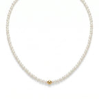 Genuine 3-3.5mm Pearl Choker in 18K Solid Gold, Luxury Fine Jewelry Gift