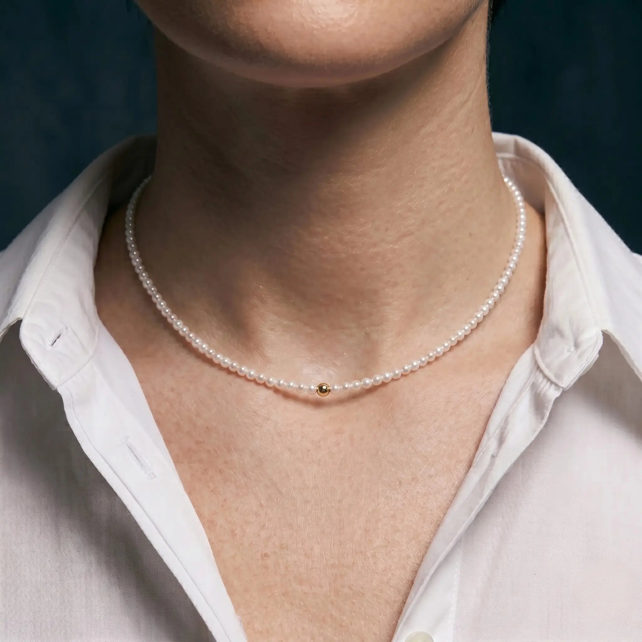Genuine 3-3.5mm Pearl Choker in 18K Solid Gold, Luxury Fine Jewelry Gift