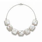 Wide Baroque Pearl Choker in 925 Sterling Silver - Neck Coverage Necklace for Scars & Lines